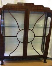 Art Deco 1920/30s Walnut Display Cabinet